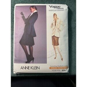 Vogue Pattern/Anne Klein Pattern #1957 Misses' Jacket&Skirt Sizes 8/10/12 CUT